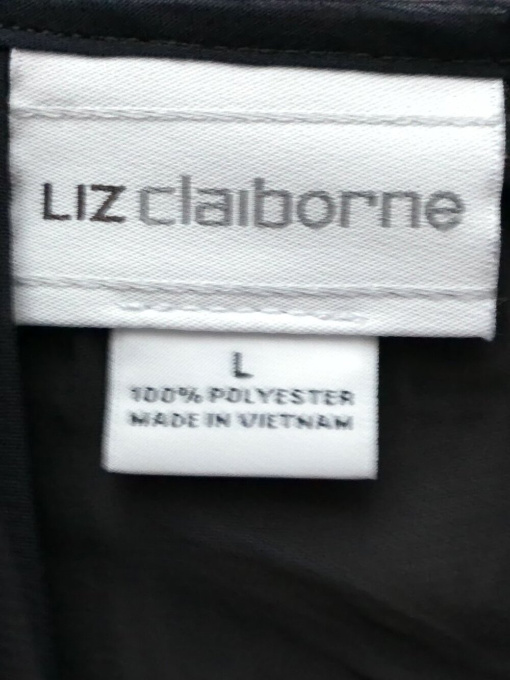 LIZ CLAIBORNE 3/4 Sleeves Scoop Neck w/Button Navy Blue w/Florals Blouse NWOT L - Picture 4 of 8